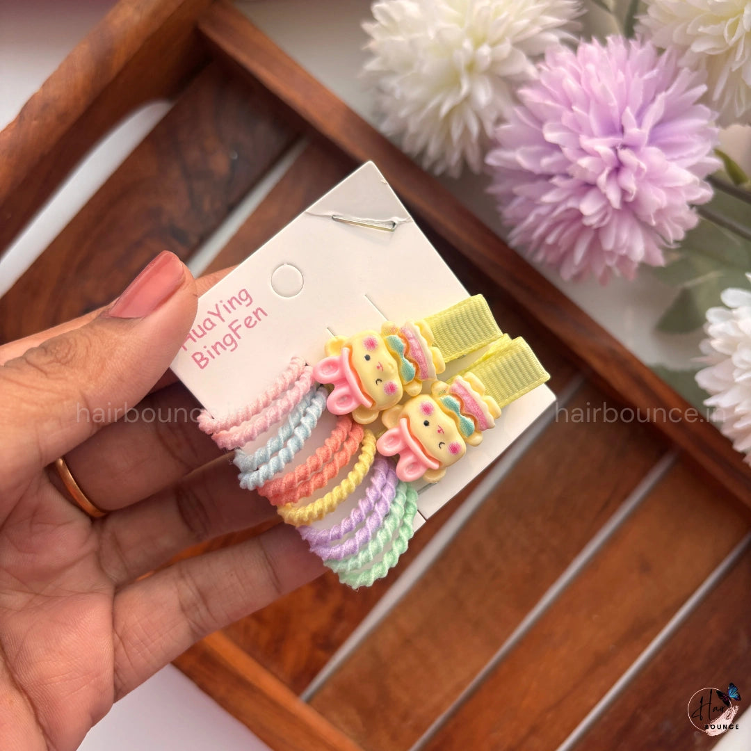 Pastel Cartoon Snap Clips for Kids