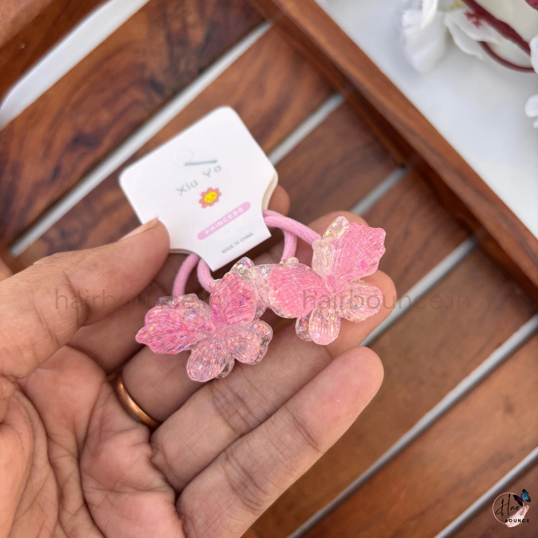 Sparkling Butterfly Ponytail Rubber Bands for Girls – Pack of 2
