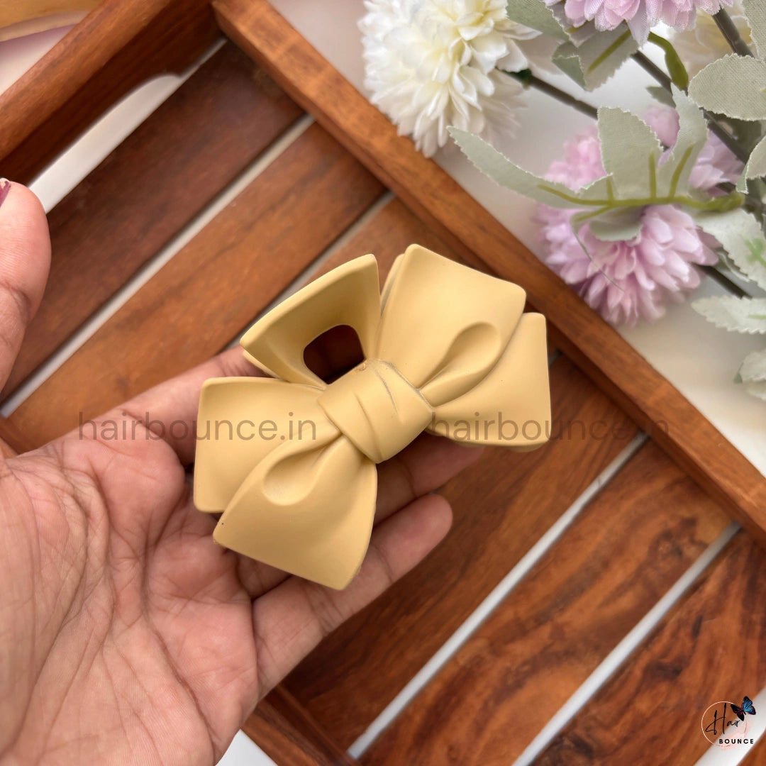 Colourful Matte Finish Bow Hair Claw - Large