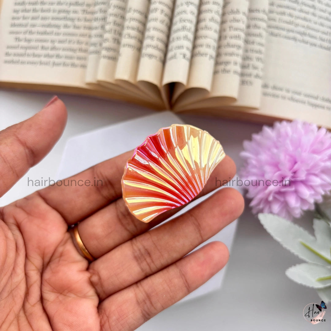 Dual Colour Shinny Shell Hair Claw - Small