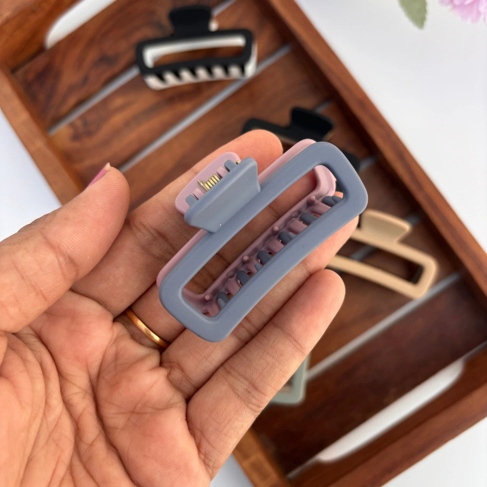 Dual Colour Rectangle Hair Claw - Medium