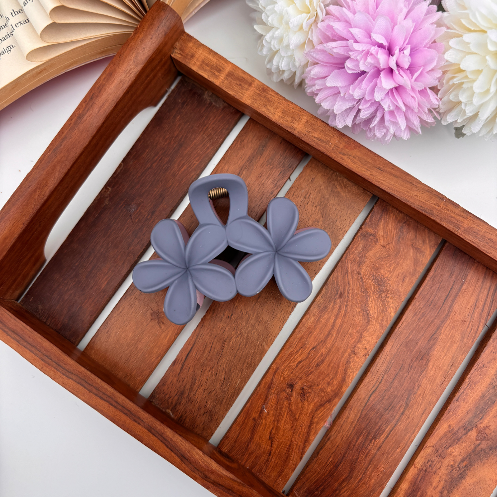 Dual Colour Plumeria Hair Claw - Large