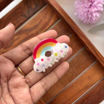 Rainbow & Cloud Hair Claw - Medium