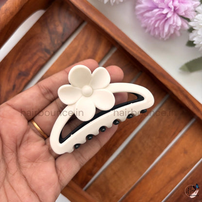 Dual-Colour Floral Arc Hair Claw – Medium