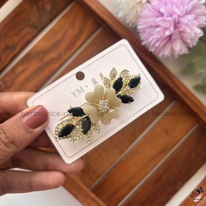 Garden Glow Floral Crystal Hair Clip