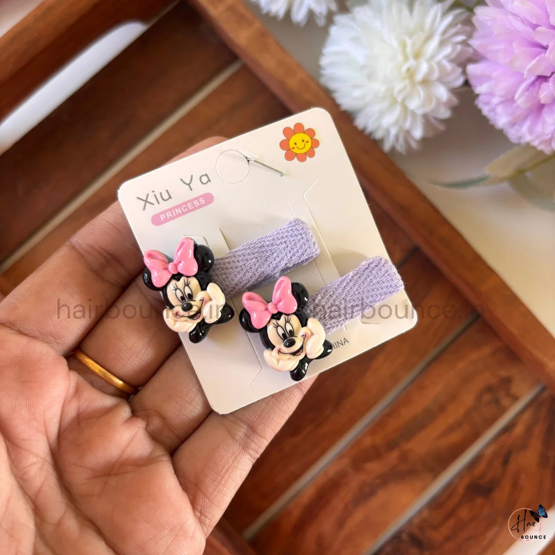Cute Minnie Mouse Bow Alligator Hair Clips for Girls - Set of 5
