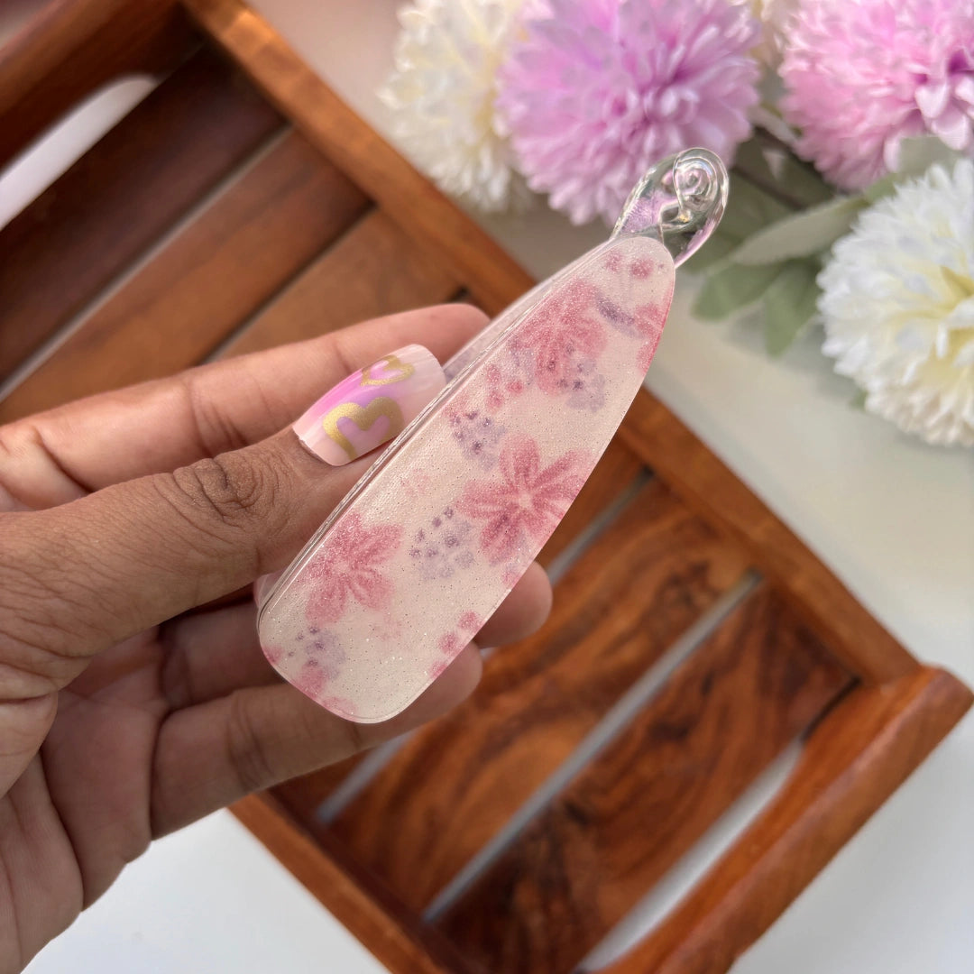 Bofeini Flower Printed Lock Banana Clip - Large