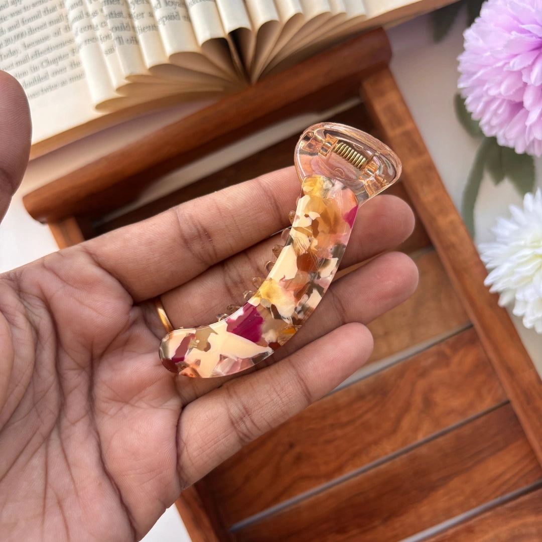 Marble Finish Banana Clip – Medium