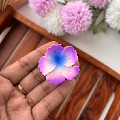 Dual Colour Matte Hibiscus Hair Claw - Small