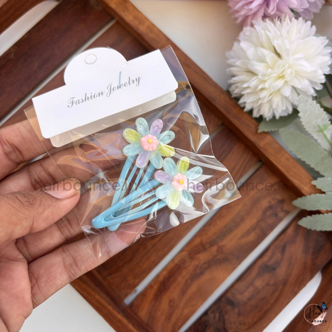 Rainbow Daisy Kids Hair Clips
