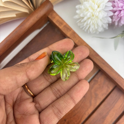 Mini Dual Colour Glassy Flower Hair Claw