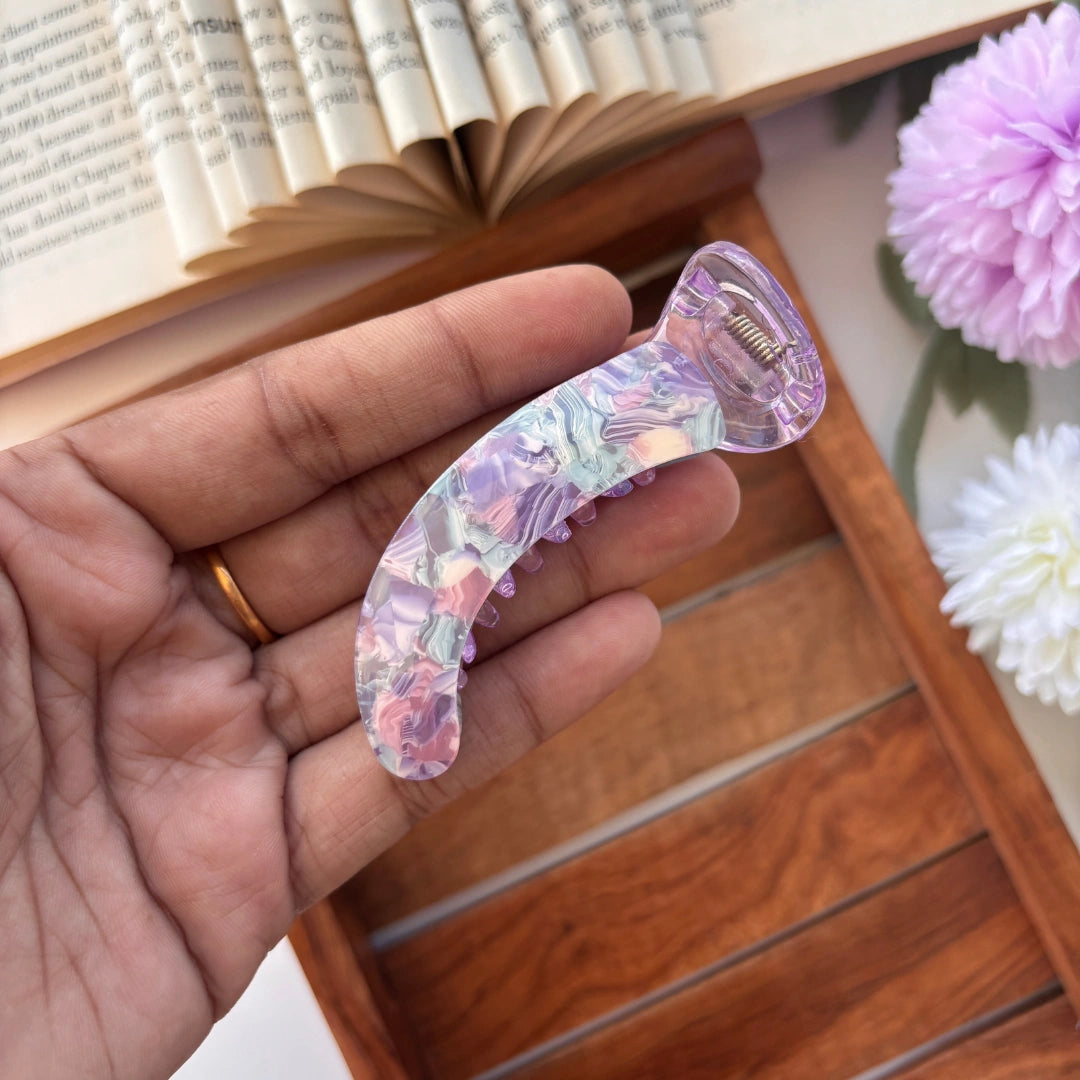 Marble Finish Banana Clip – Medium