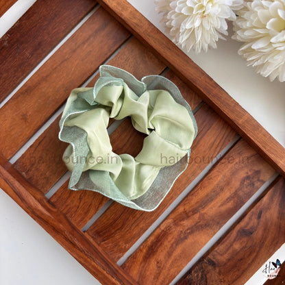 Sheer Edge Satin Scrunchie Hair Tie