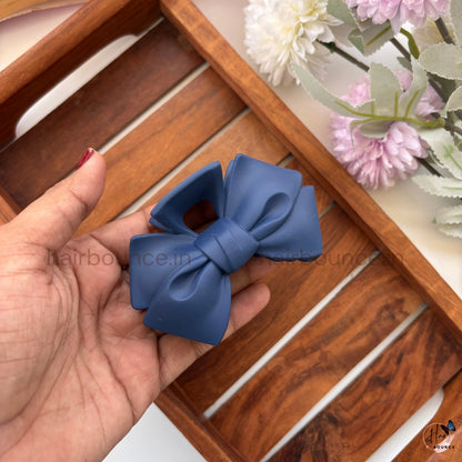 Colourful Matte Finish Bow Hair Claw - Large