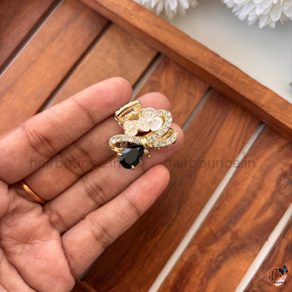 Crystal Pearl Butterfly Hair Claw – Small