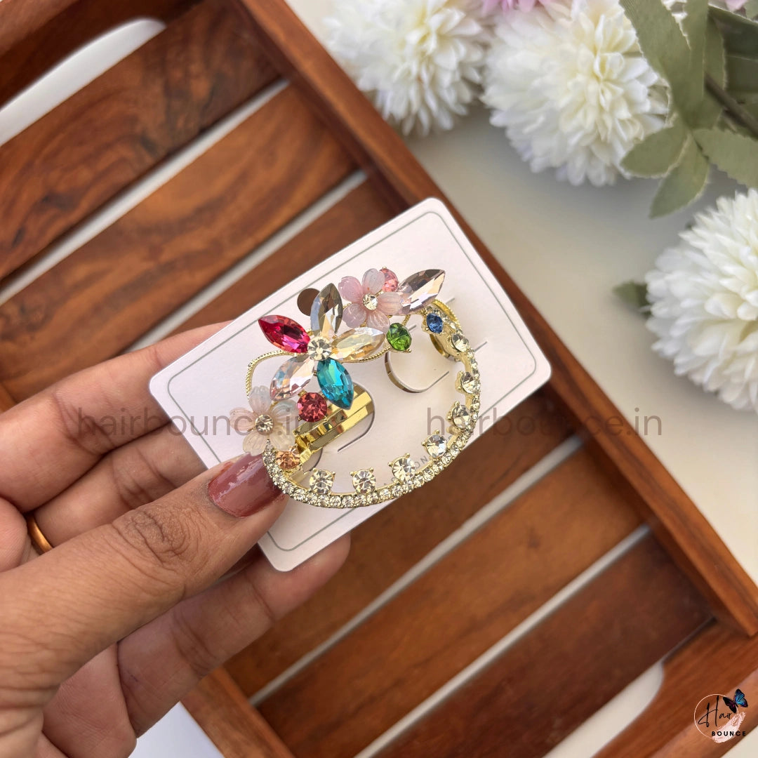 Royal Bloom Crystal Hair Claw
