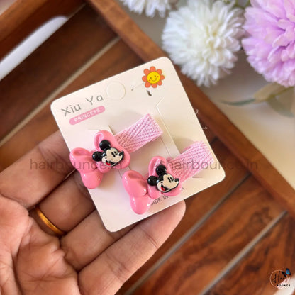 Cute Minnie Mouse Bow Alligator Hair Clips for Girls - Set of 5