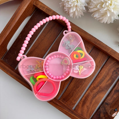 Cute Butterfly Kids Hair Accessories Storage Box Set
