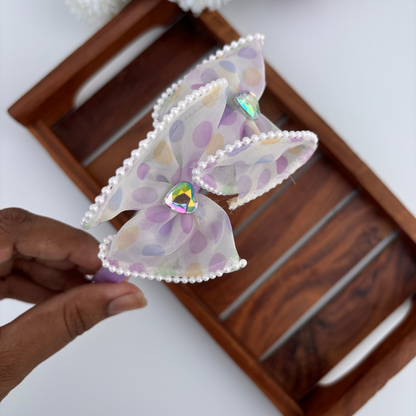 Polka Pearl Bow Headband