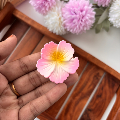 Dual Colour Matte Hibiscus Hair Claw - Small