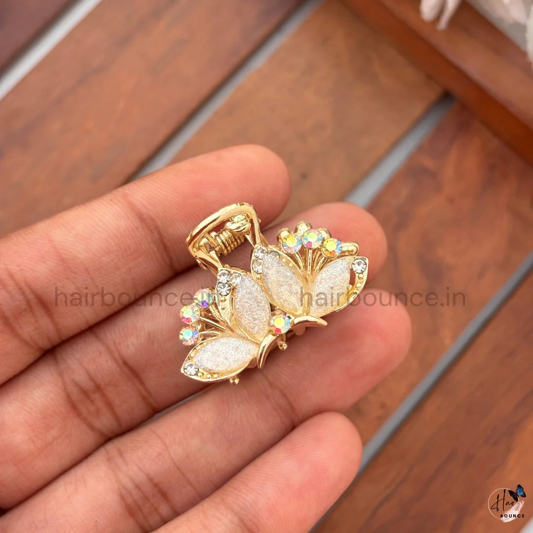 Pastel Crystal Butterfly Mini Hair Claw Clips – Pack of 6
