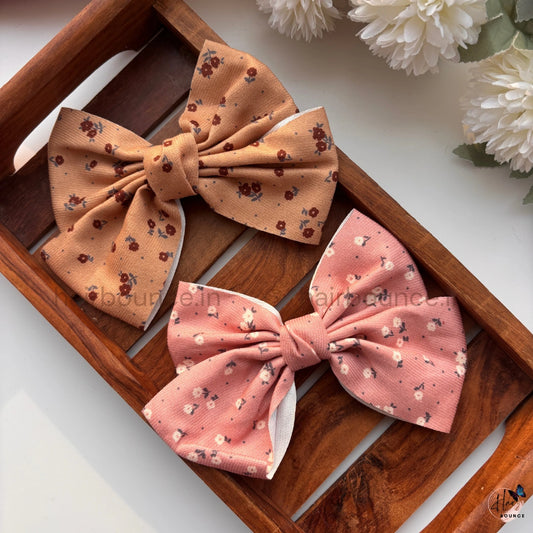 Vintage Floral Bow Hair Clip