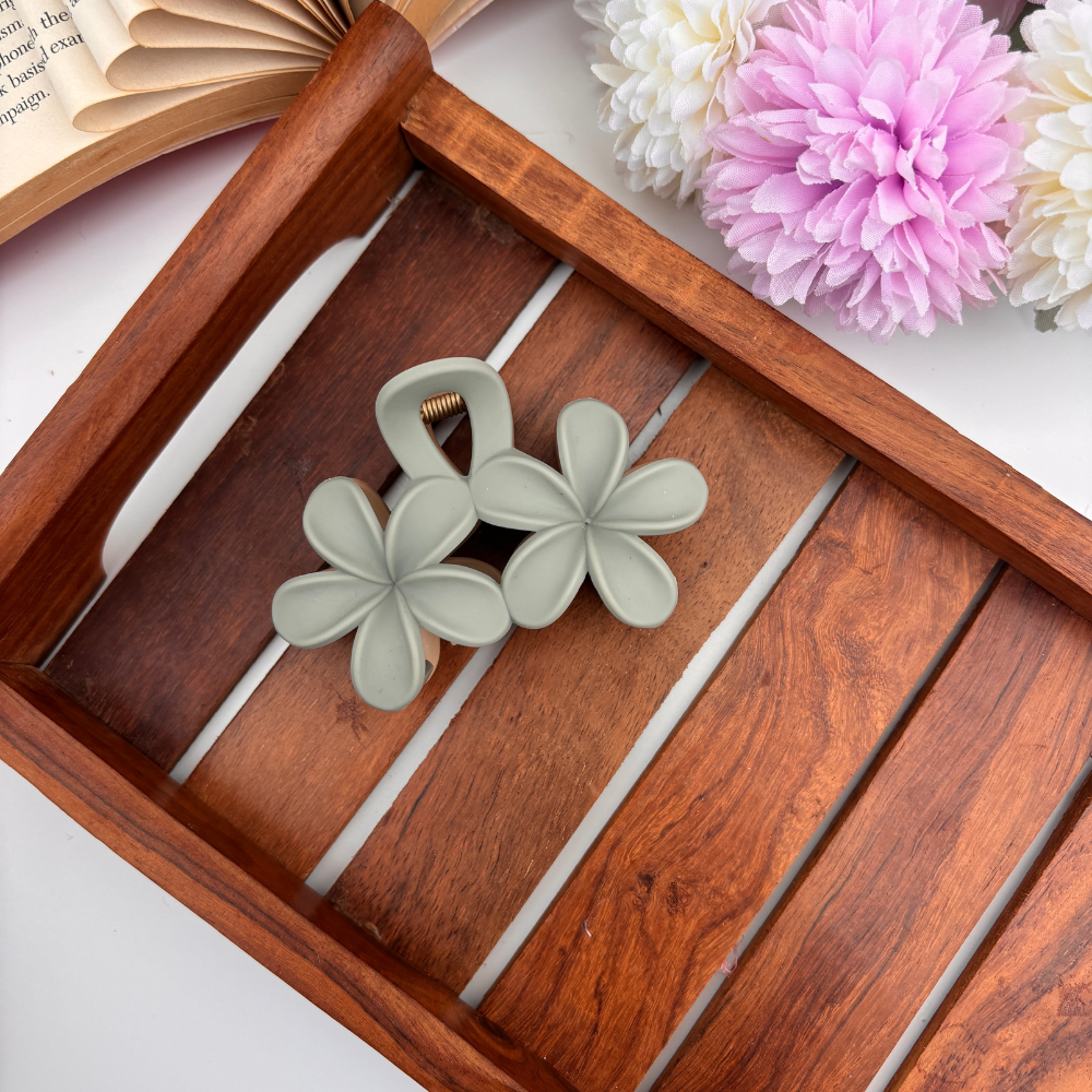 Dual Colour Plumeria Hair Claw - Large