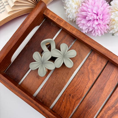 Dual Colour Plumeria Hair Claw - Large