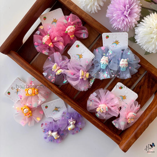 Sheer Pearl Charm Hair Rubber Bands