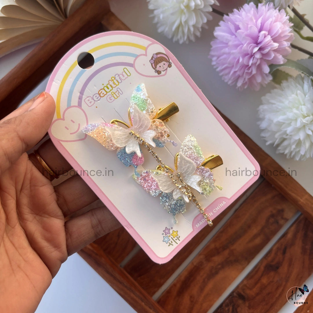 Glitter Flutter Butterfly Hair Clips – Set of 2