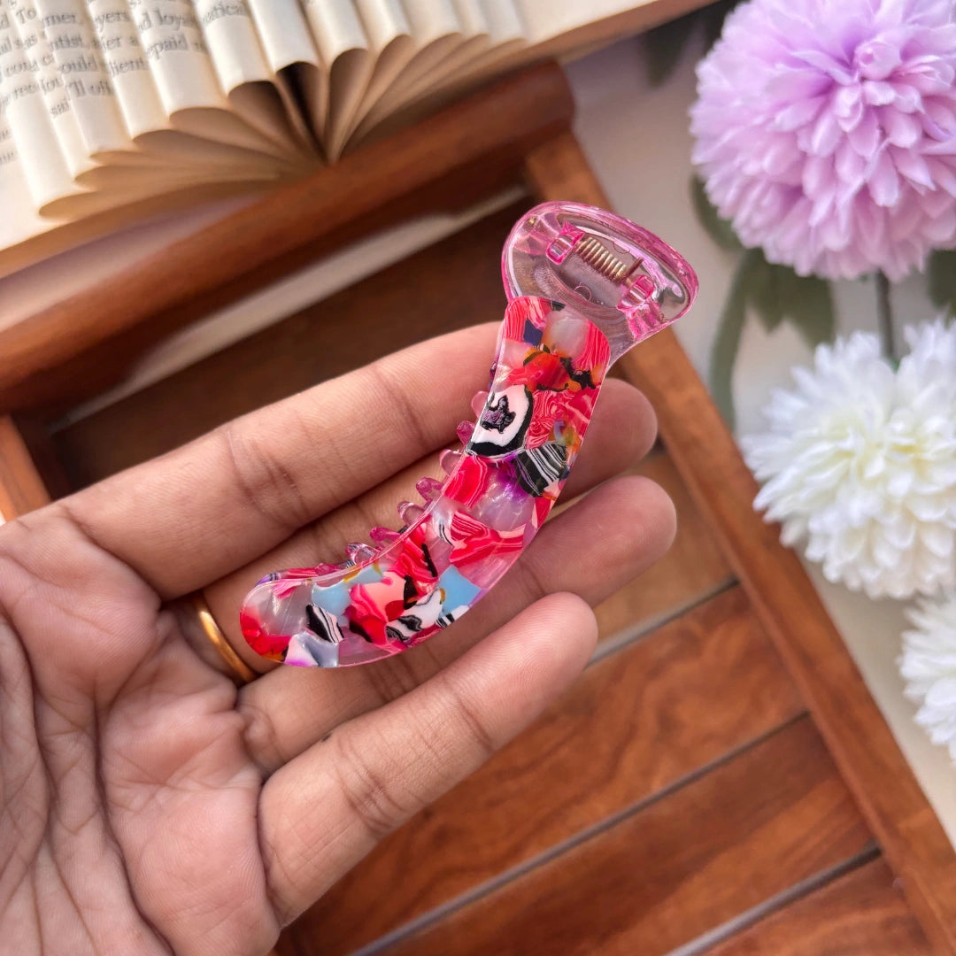 Marble Finish Banana Clip – Medium