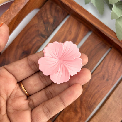 Light Shades Matte Hibiscus Flower Hair Claw - Small