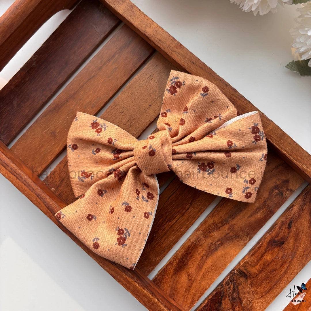Vintage Floral Bow Hair Clip