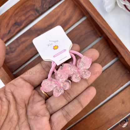 Sparkling Butterfly Ponytail Rubber Bands for Girls – Pack of 2