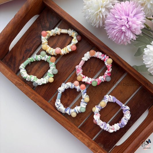 Candy Bead Fabric Scrunchie