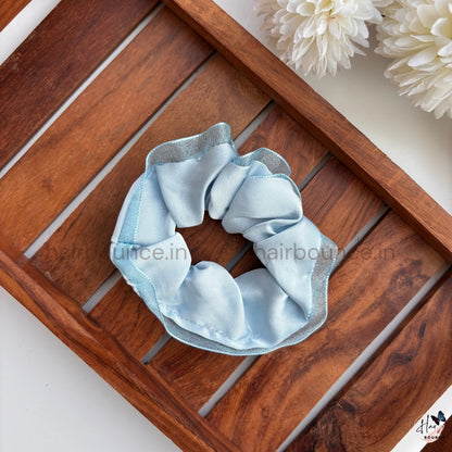 Sheer Edge Satin Scrunchie Hair Tie