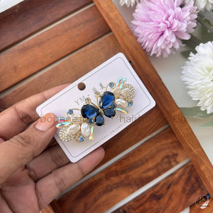 Crystal Butterfly Center Hair Barrette