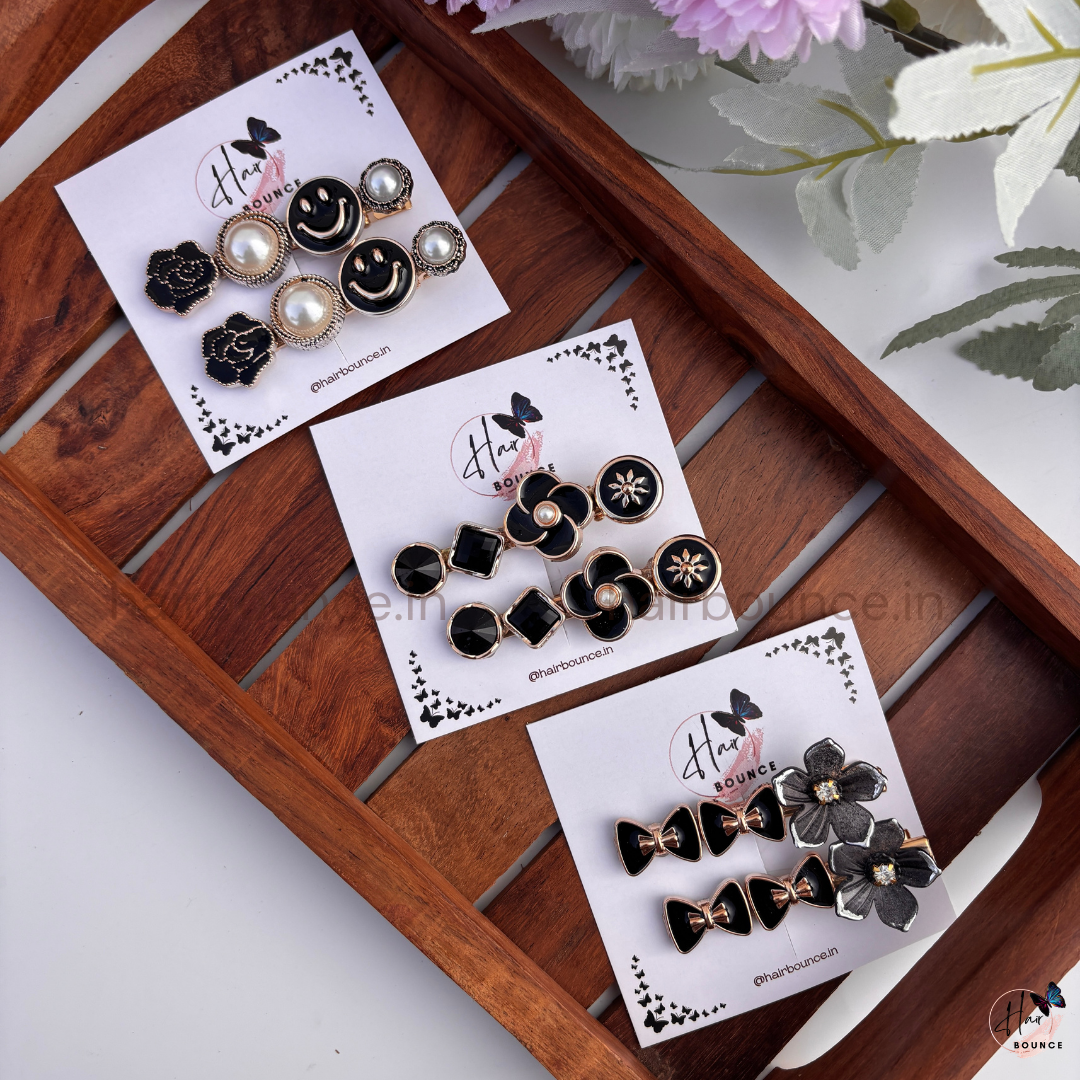 Noir Luxe Hair Clip Set