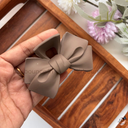 Colourful Matte Finish Bow Hair Claw - Large
