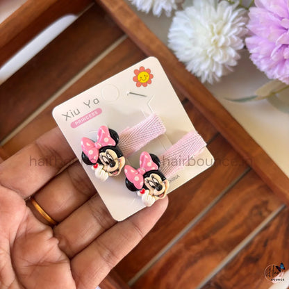 Cute Minnie Mouse Bow Alligator Hair Clips for Girls - Set of 5