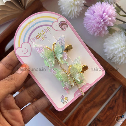 Glitter Flutter Butterfly Hair Clips – Set of 2
