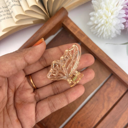 Glossy Lined Butterfly Hair Claw - Small