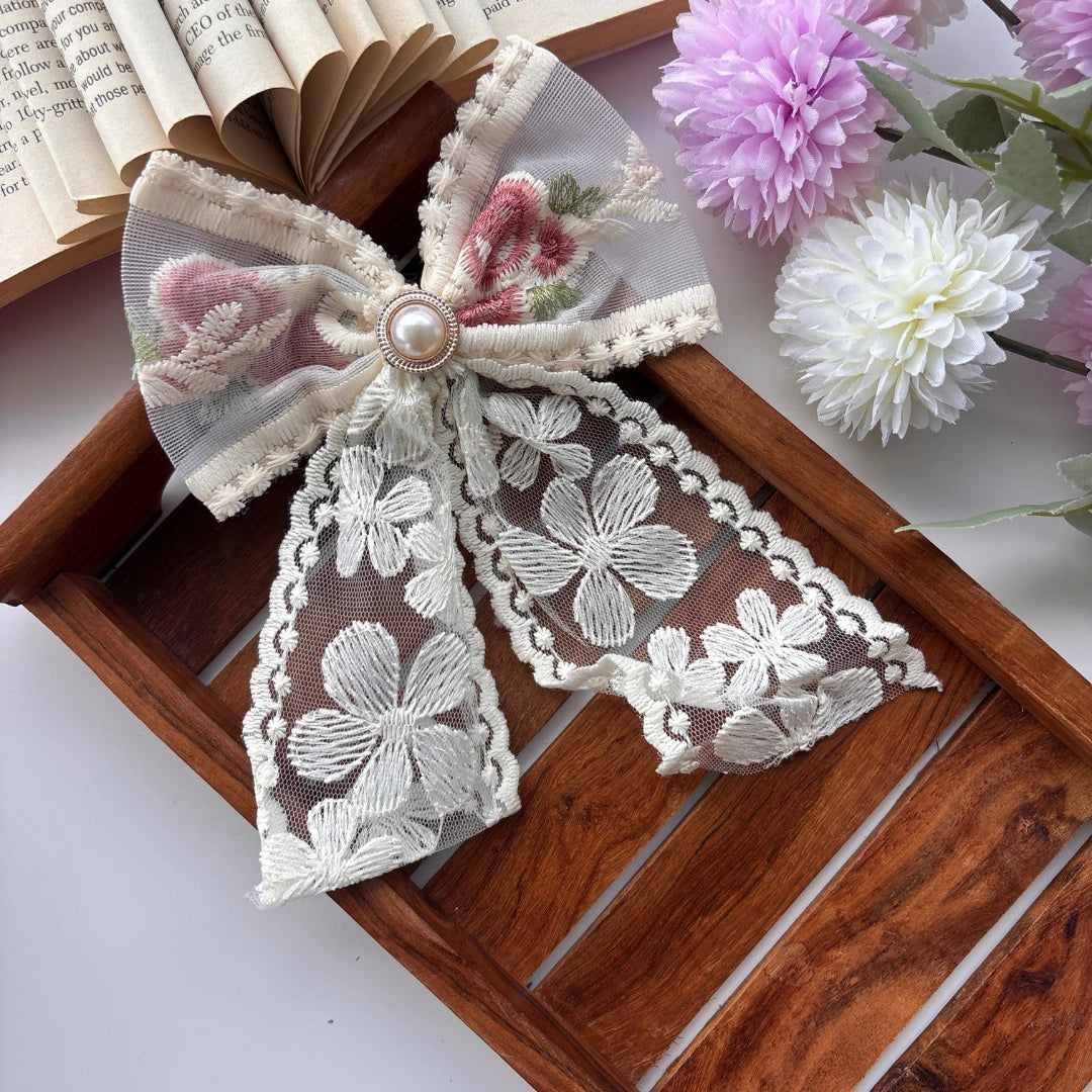 Vintage Blossom Lace Bow - Version 1