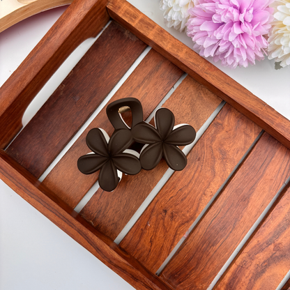 Dual Colour Plumeria Hair Claw - Large