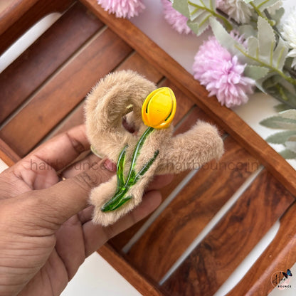 Shiny Tulip Fur Hair Claw – Large