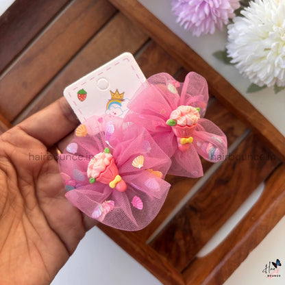 Sheer Pearl Charm Hair Rubber Bands