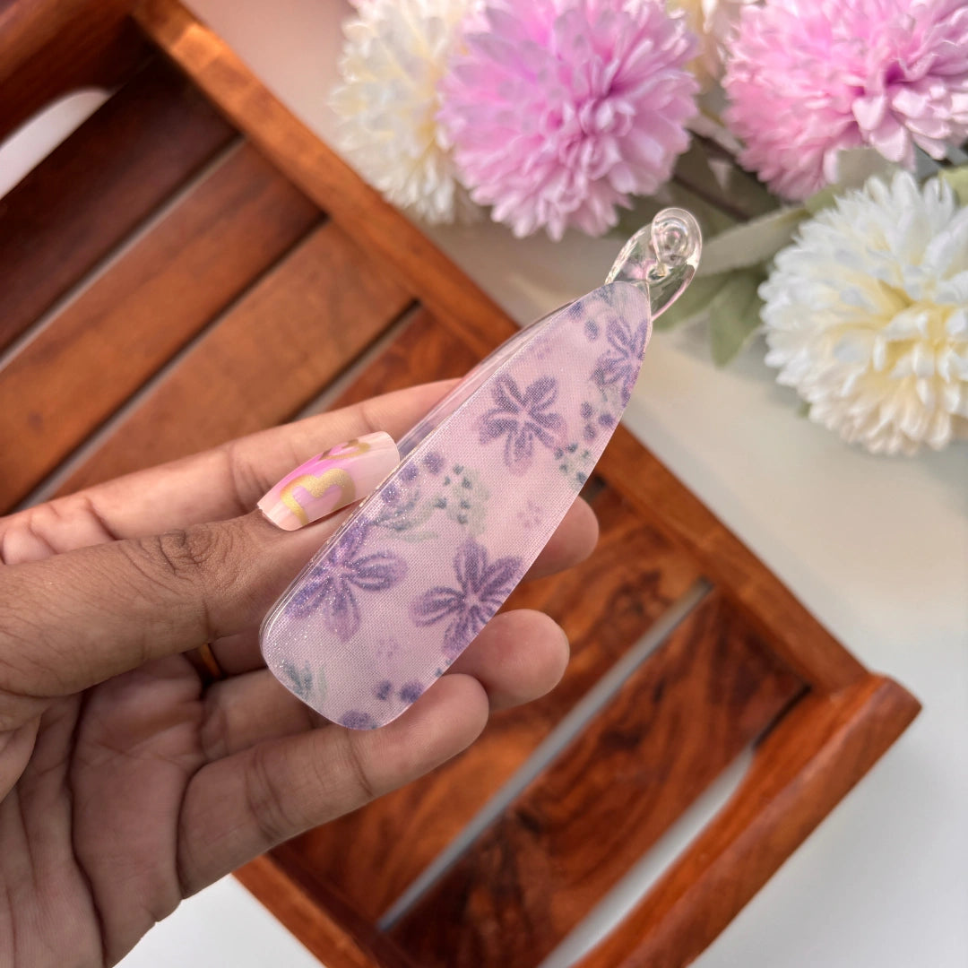 Bofeini Flower Printed Lock Banana Clip - Large