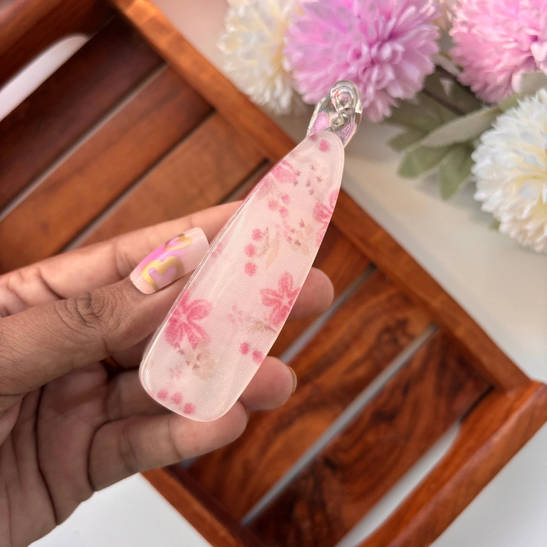 Bofeini Flower Printed Lock Banana Clip - Large