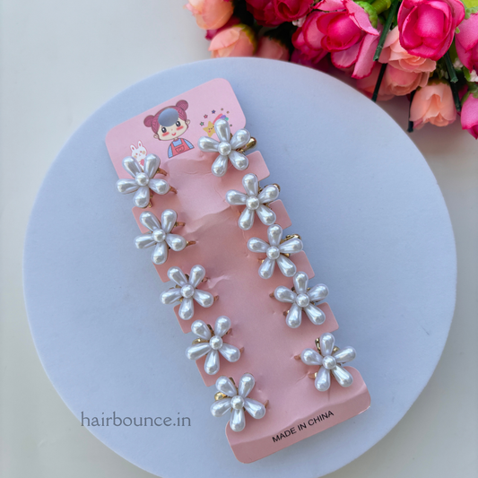 Pearl White Flower Metal Hair Claw