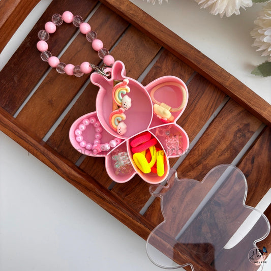 Cute Bunny Kids Hair Accessories Storage Box Set
